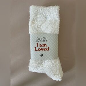 I Am Loved White Pair of Socks